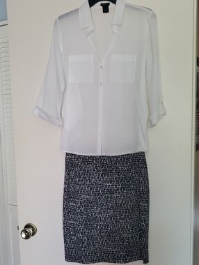 Ann Taylor Blouse With Michael Kors Pencil Skirt